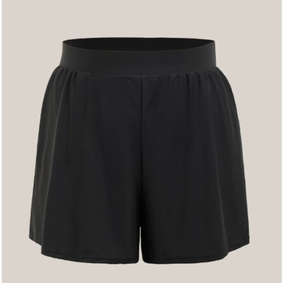 BloomChic High Waisted Pockets Solid Pleated Swim Bottom - Picture 1 of 4